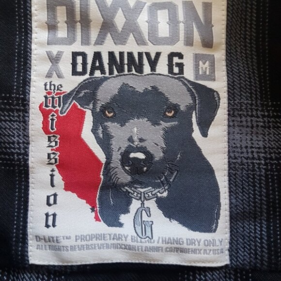 Dixxon X Danny G Grey Black Plaid Flannel Long Sleeve Button Down Shirt Sz M - Picture 11 of 15